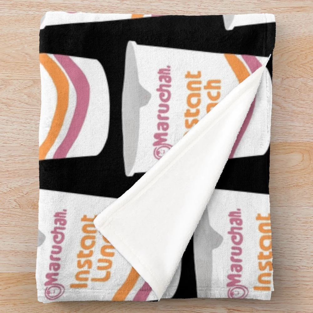 Ramen plush blanket with Maruchan instant lunch design