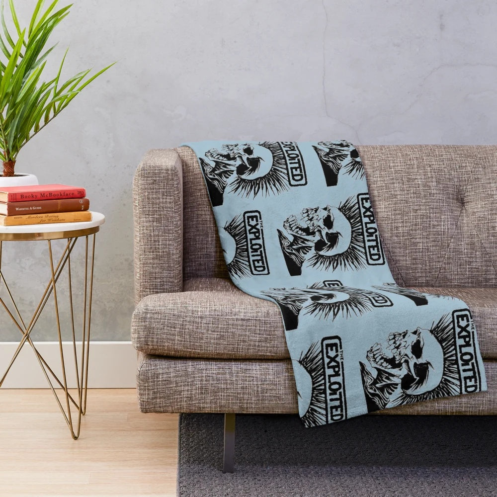 Rammstein-themed plush blanket with the band's name and logo