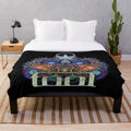 Rammstein-inspired plush blanket with rock music design