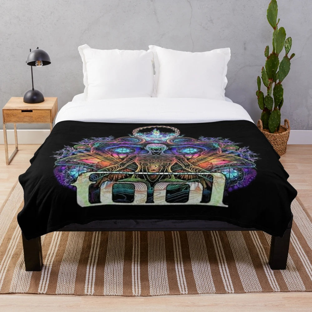 Rammstein-inspired plush blanket with rock music design