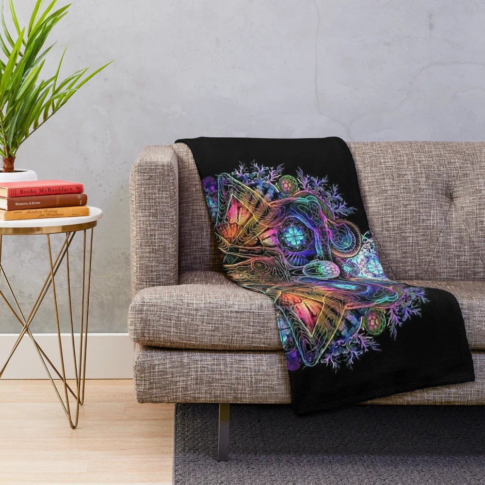 Rammstein-inspired plush blanket with rock music design