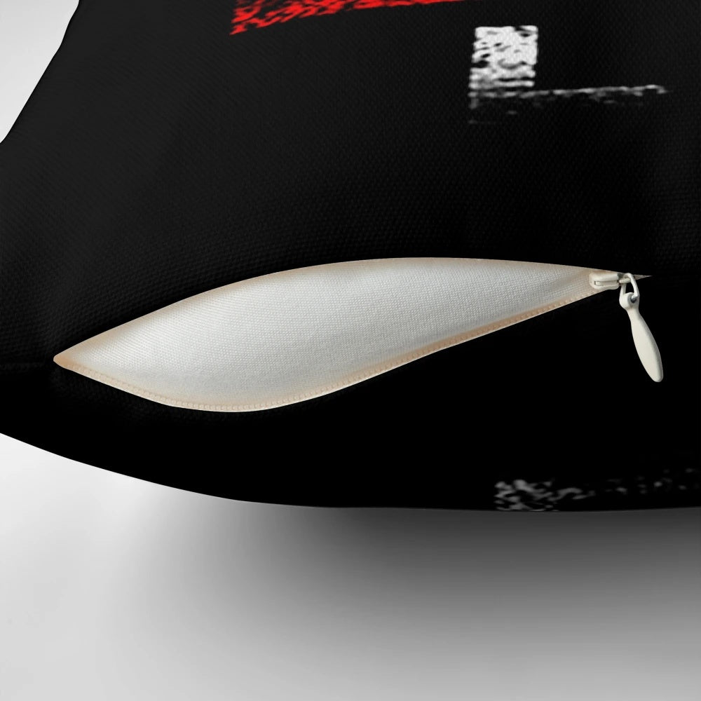 Rammstein band logo printed on a cozy pillow for music fans