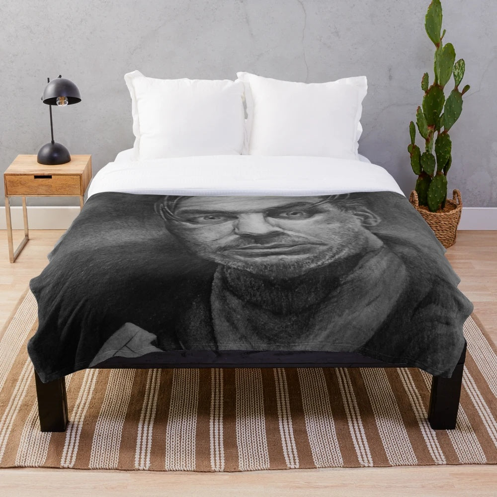 Till Lindemann portrait plush blanket