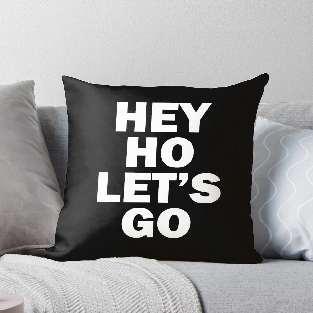 Ramones "Hey Ho Let's Go" Punk Rock Throw Pillow