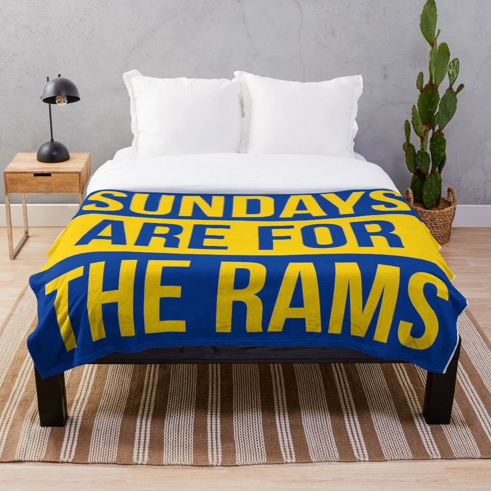 Cozy rams plush blanket for football fans