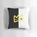 Ranboo-inspired crown-shaped pillow with Dream SMP characters