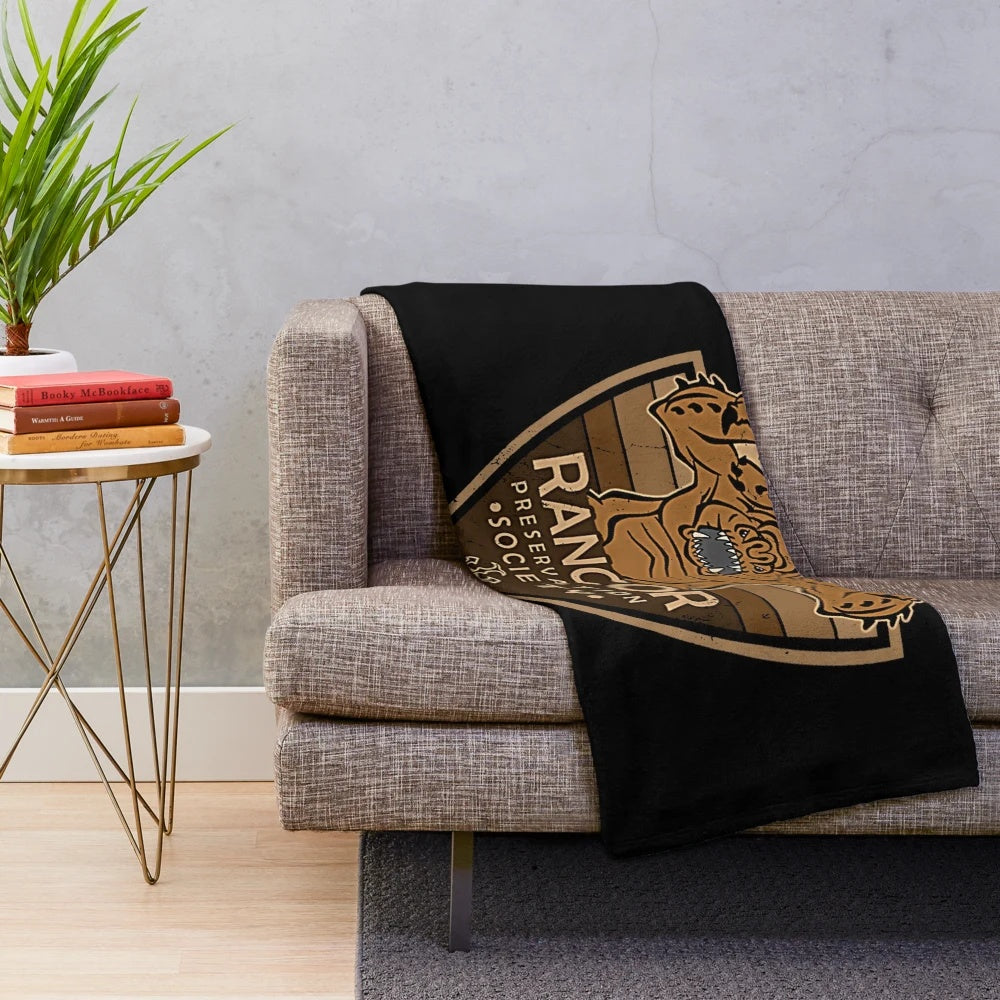 Rancor plush blanket featuring sci-fi inspired fan art design