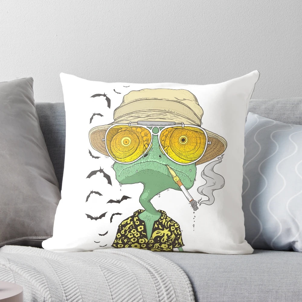 Rango Duke Jonny Depp inspired pop culture pillow featuring the iconic character and style from Fear and Loathing in Las Vegas