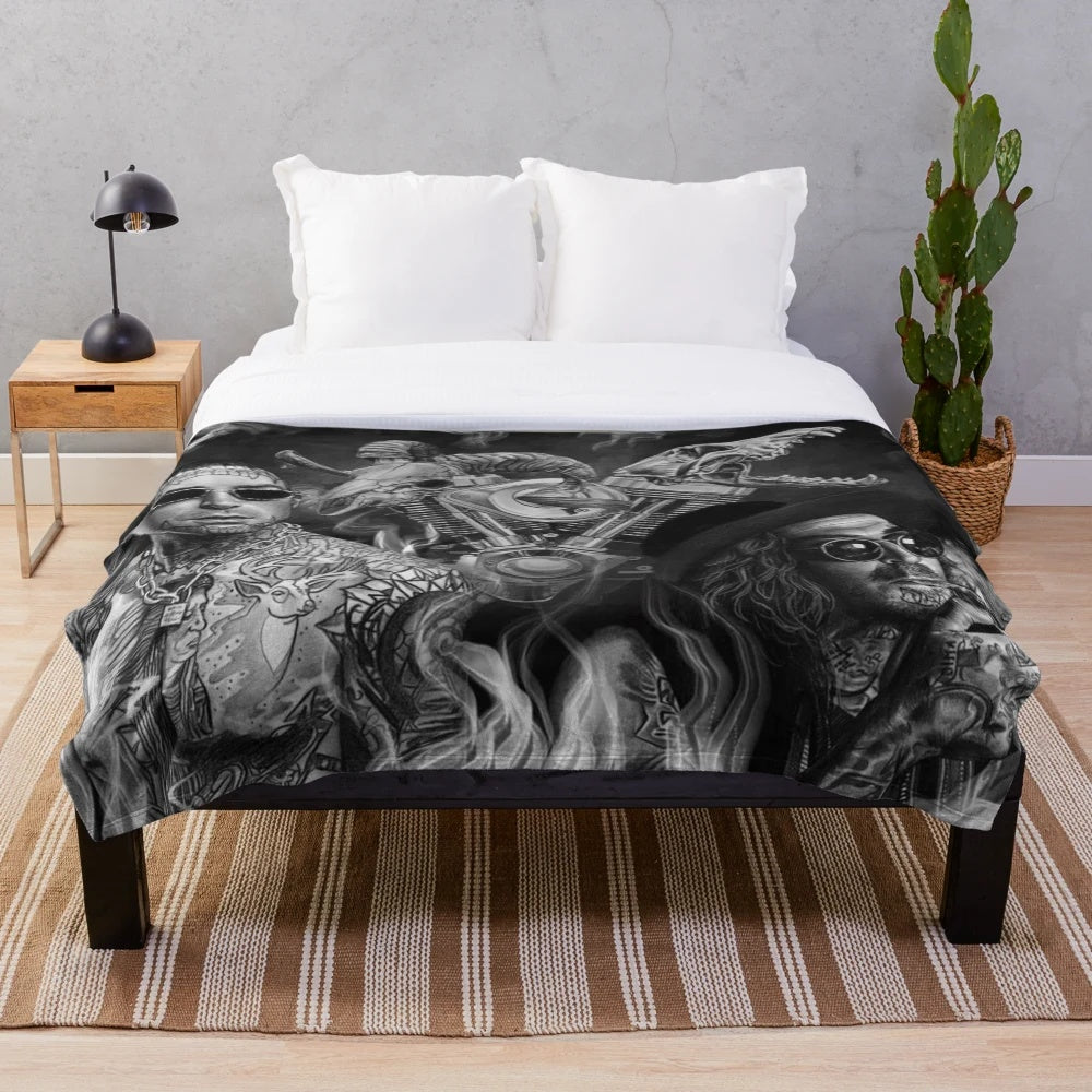 Yelawolf and Caskey rap music plush blanket