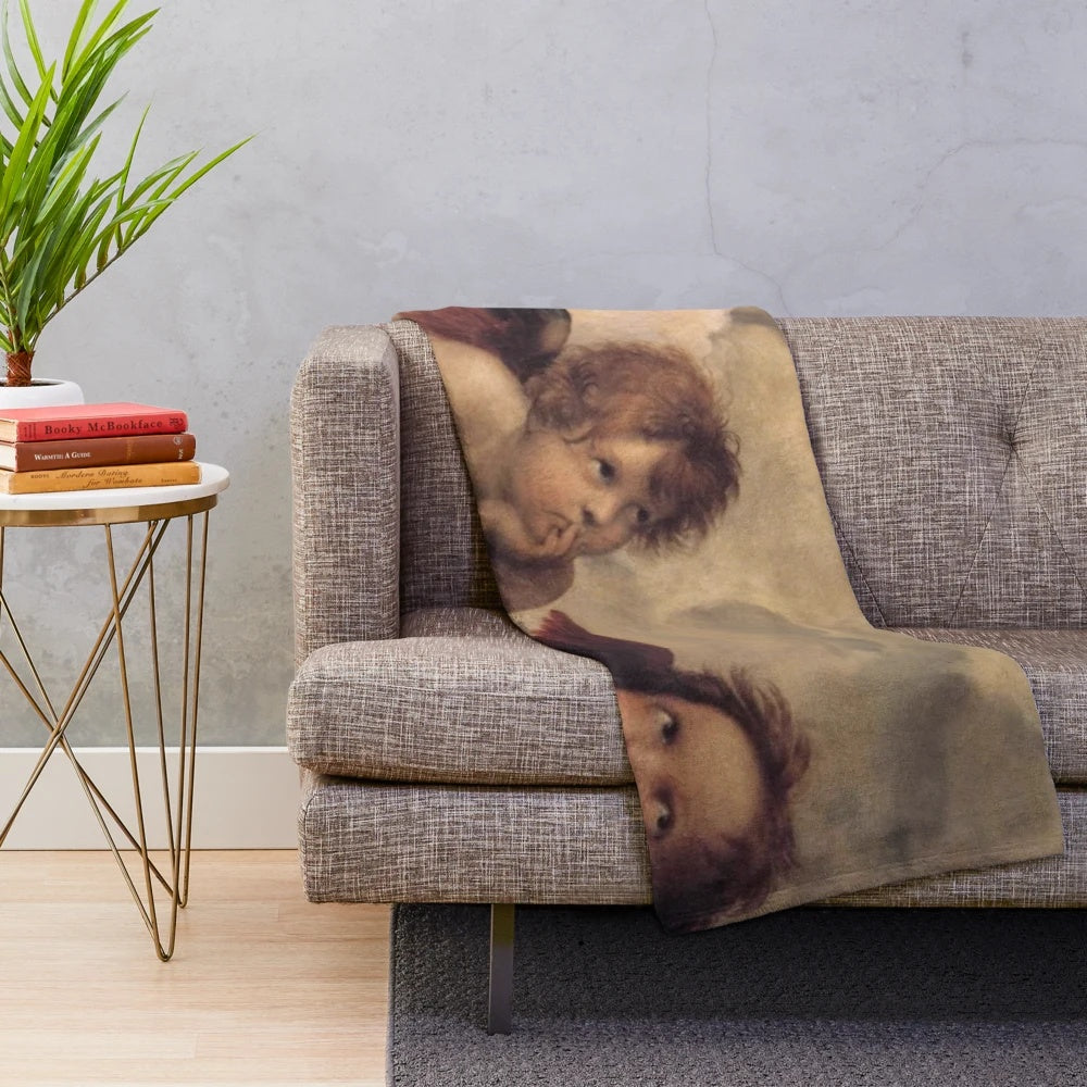 Raphael's Sistine Madonna cherub angels plush blanket