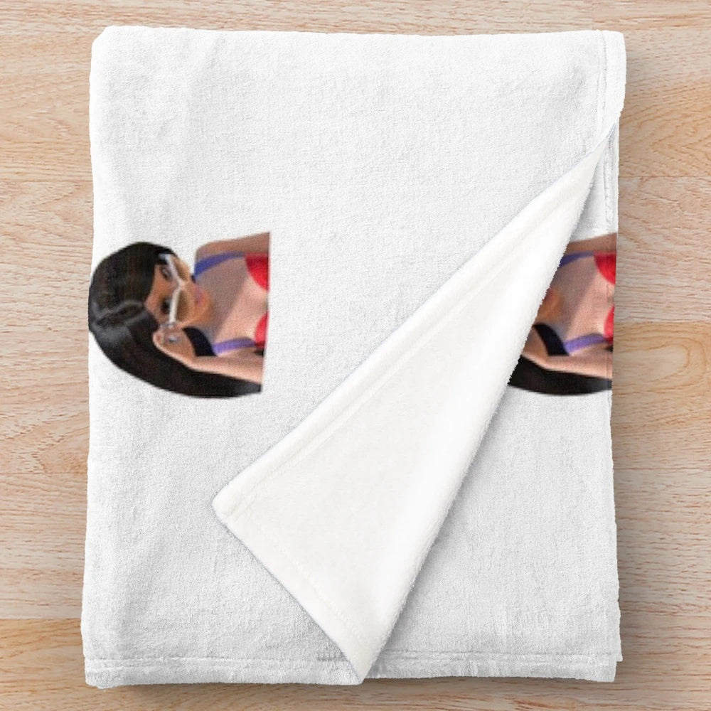 Raquelle inspired plush blanket featuring the Barbie character