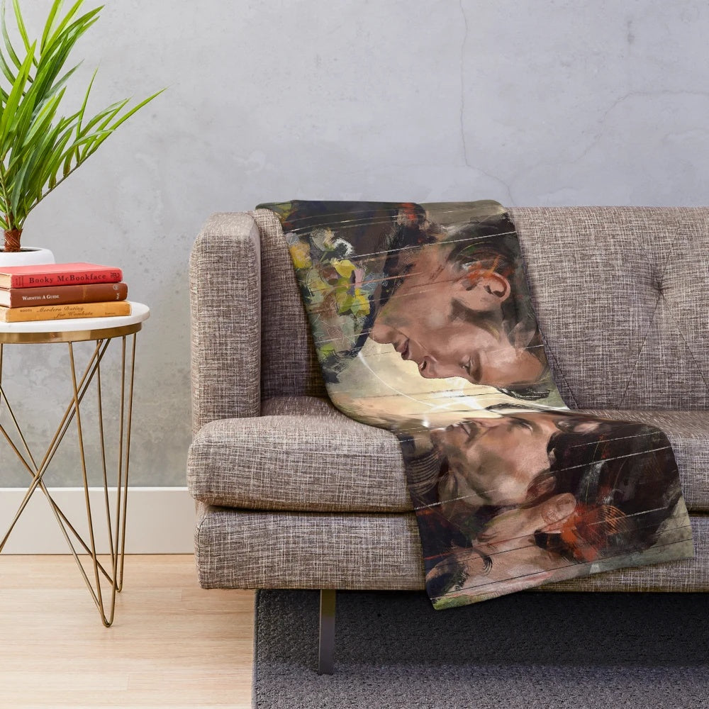 Rare old plant plush blanket with Hannibal Lecter and Will Graham inspired design