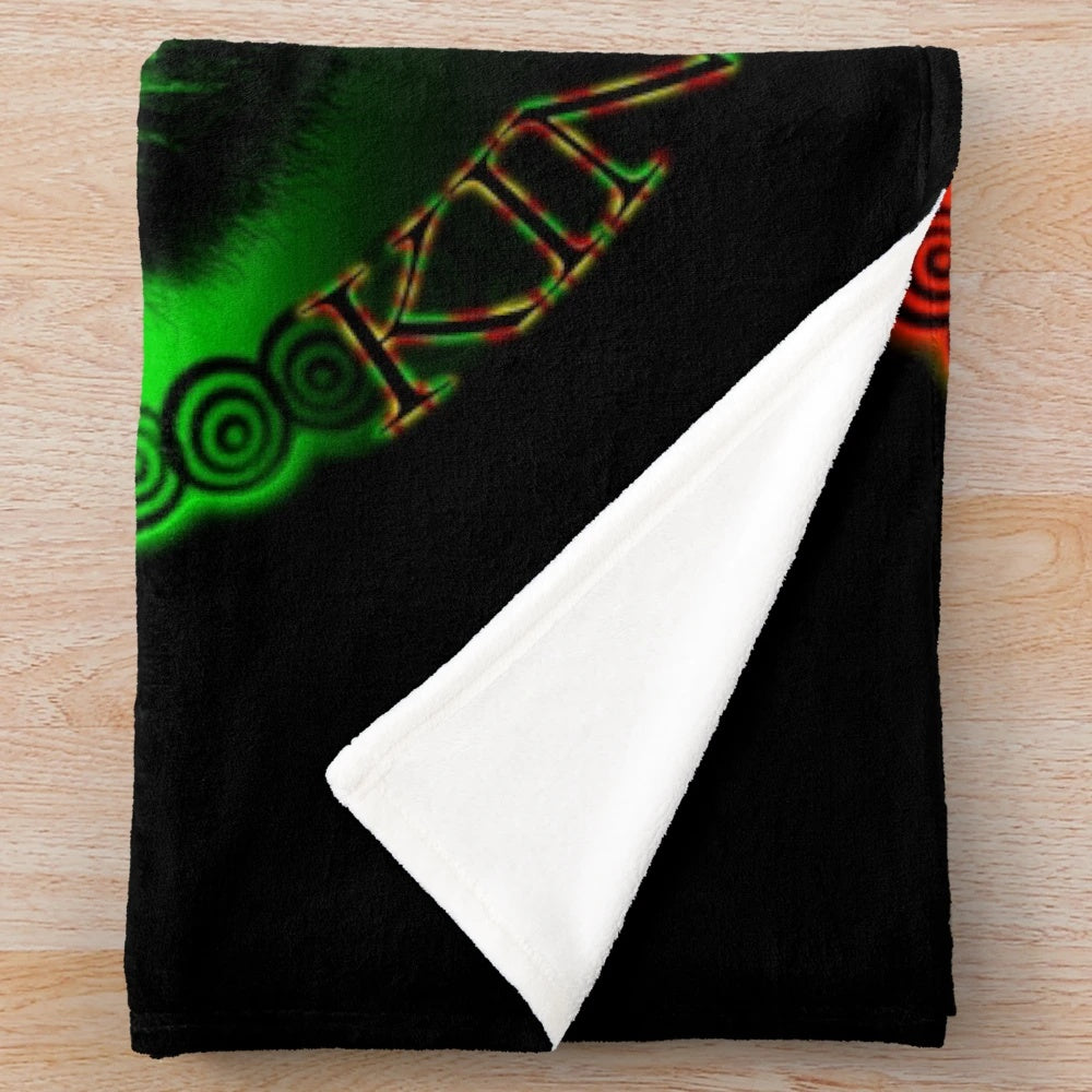 Rasta King Of Kings Plush Blanket with vibrant reggae-inspired design