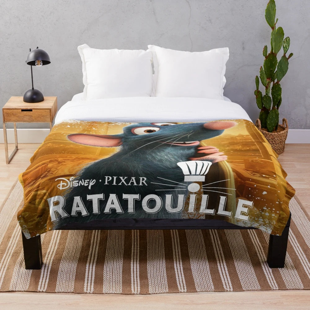 Ratatouille themed plush blanket featuring the iconic characters
