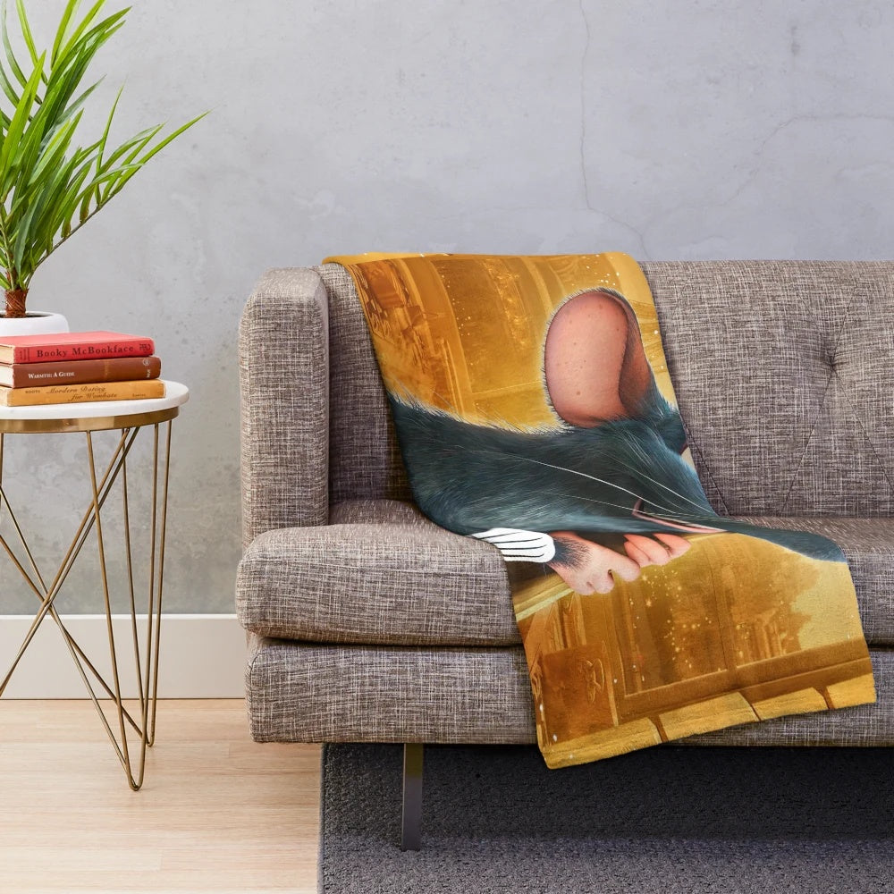 Ratatouille themed plush blanket featuring the iconic characters