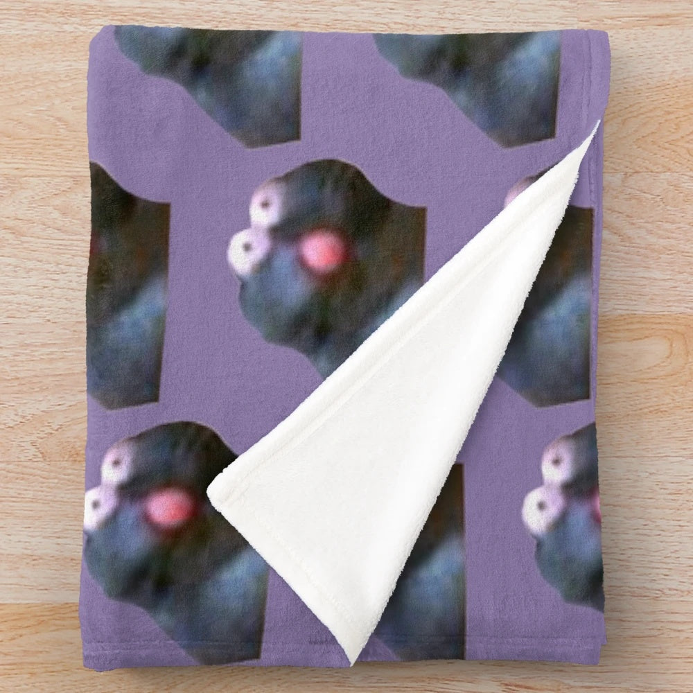 Remy the Rat from Ratatouille inspired plush blanket with transparent puke design