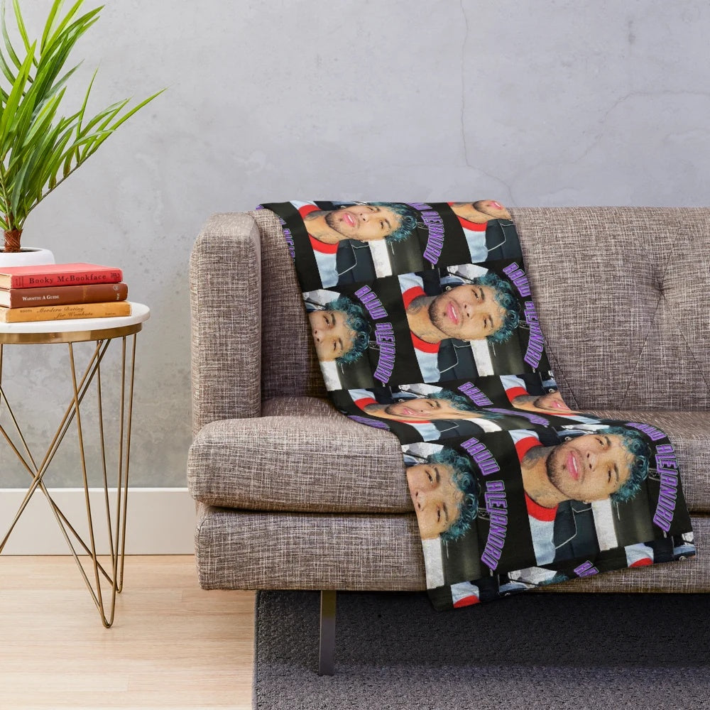 Rauw Alejandro-inspired plush blanket with the artist's name