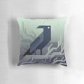 A stylized pixelated image of a raven or crow in black and white, perfect for a modern, minimalist home decor.