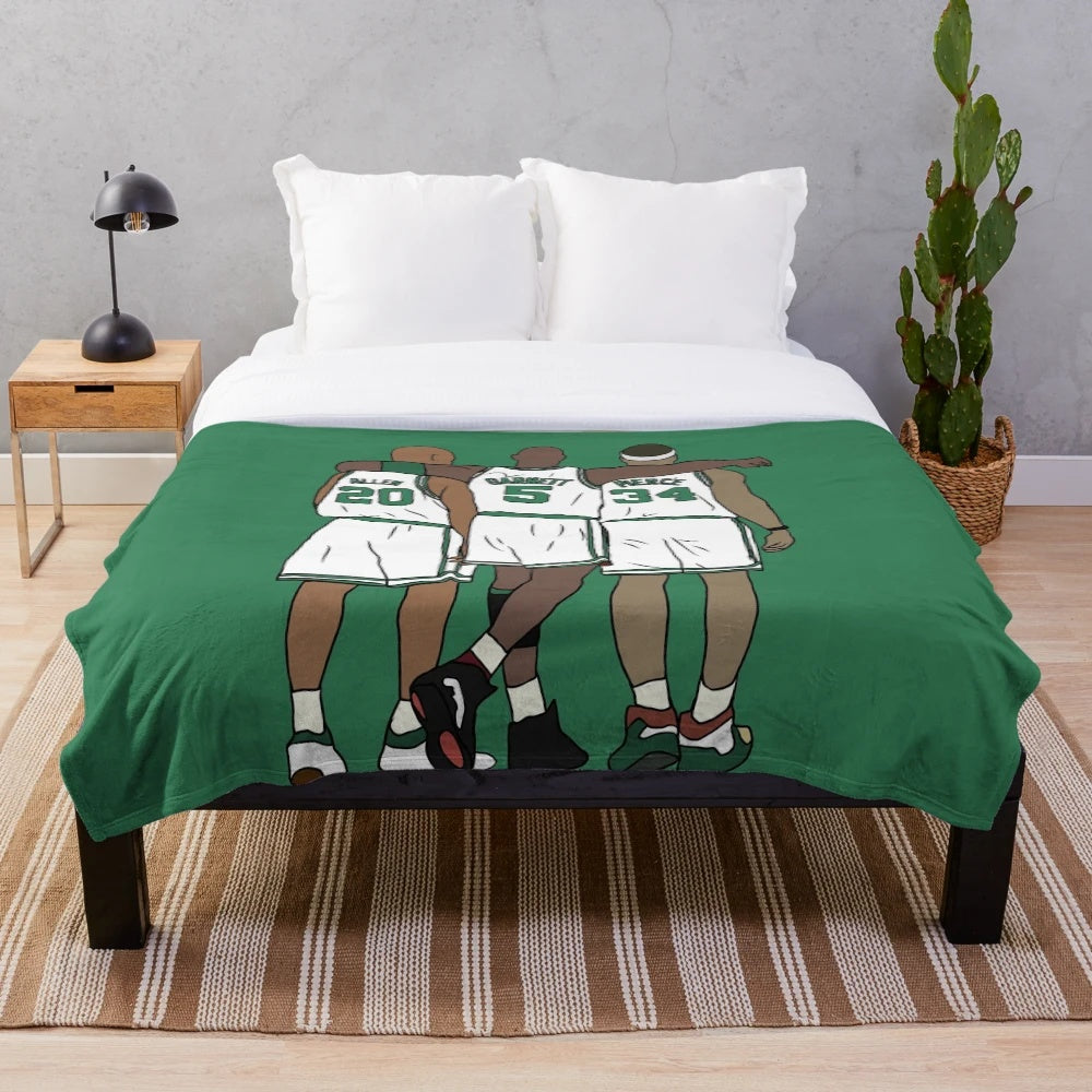 Boston Celtics 2008 Champions Plush Blanket featuring Ray Allen, Paul Pierce, and Kevin Garnett