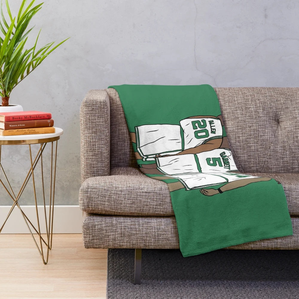 Boston Celtics 2008 Champions Plush Blanket featuring Ray Allen, Paul Pierce, and Kevin Garnett