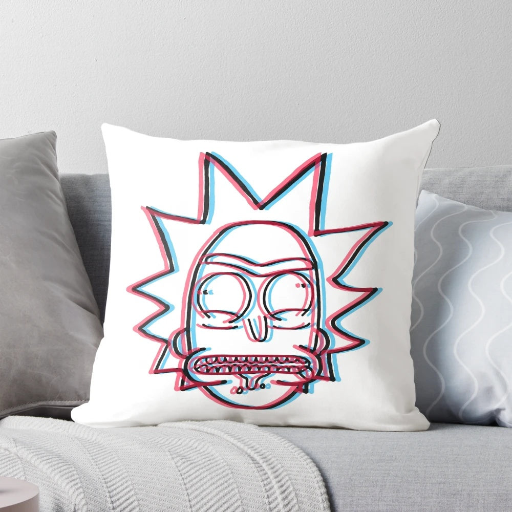 3D Rick Sanchez from Rick and Morty™ printed on a plush pillow