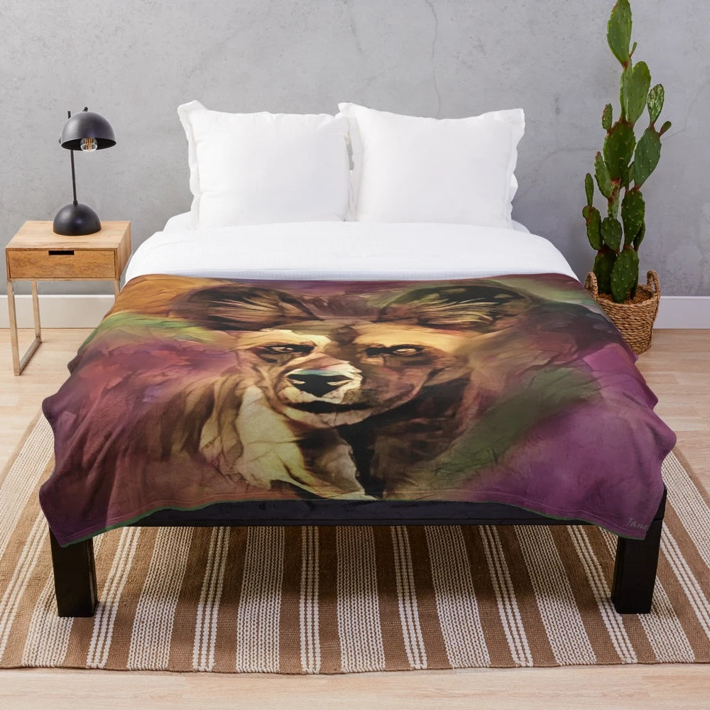 African Wild Dog Plush Blanket