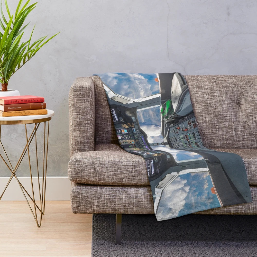 Airbus A380 Cockpit-Inspired Plush Blanket