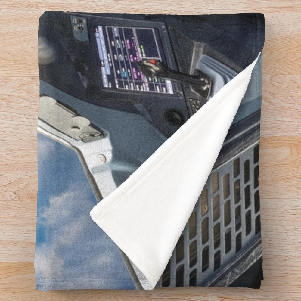 Airbus A380 Cockpit-Inspired Plush Blanket