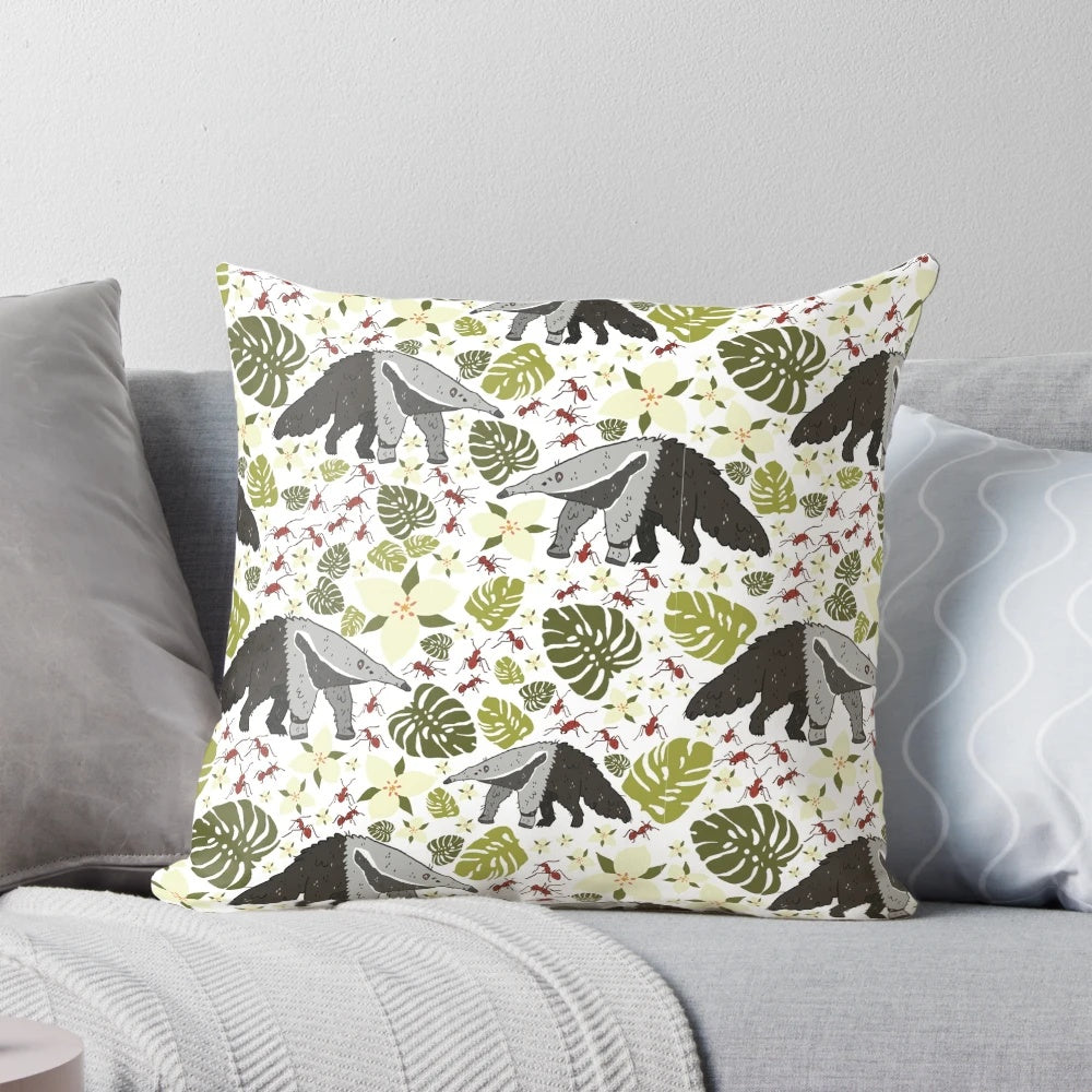 Realistic anteater shaped throw pillow for cozy wildlife-inspired home decor