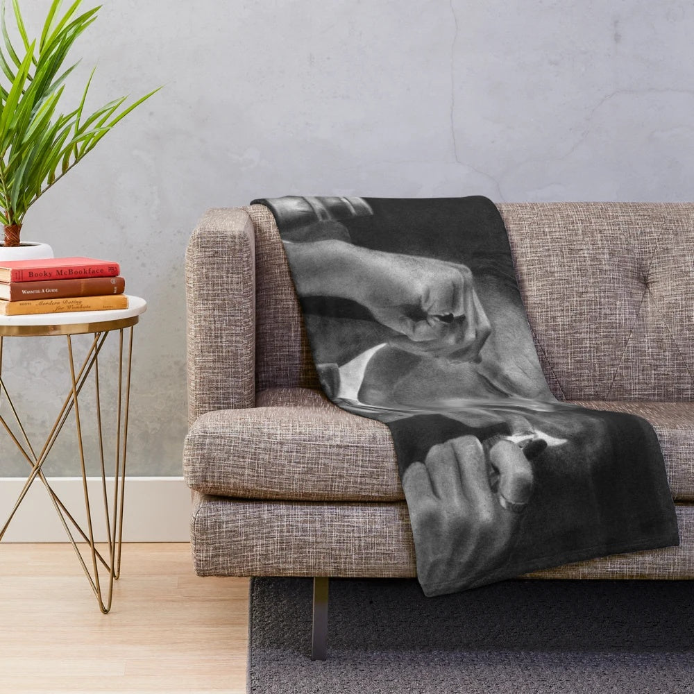 Realistic Arthur Shelby plush blanket with Peaky Blinders character design