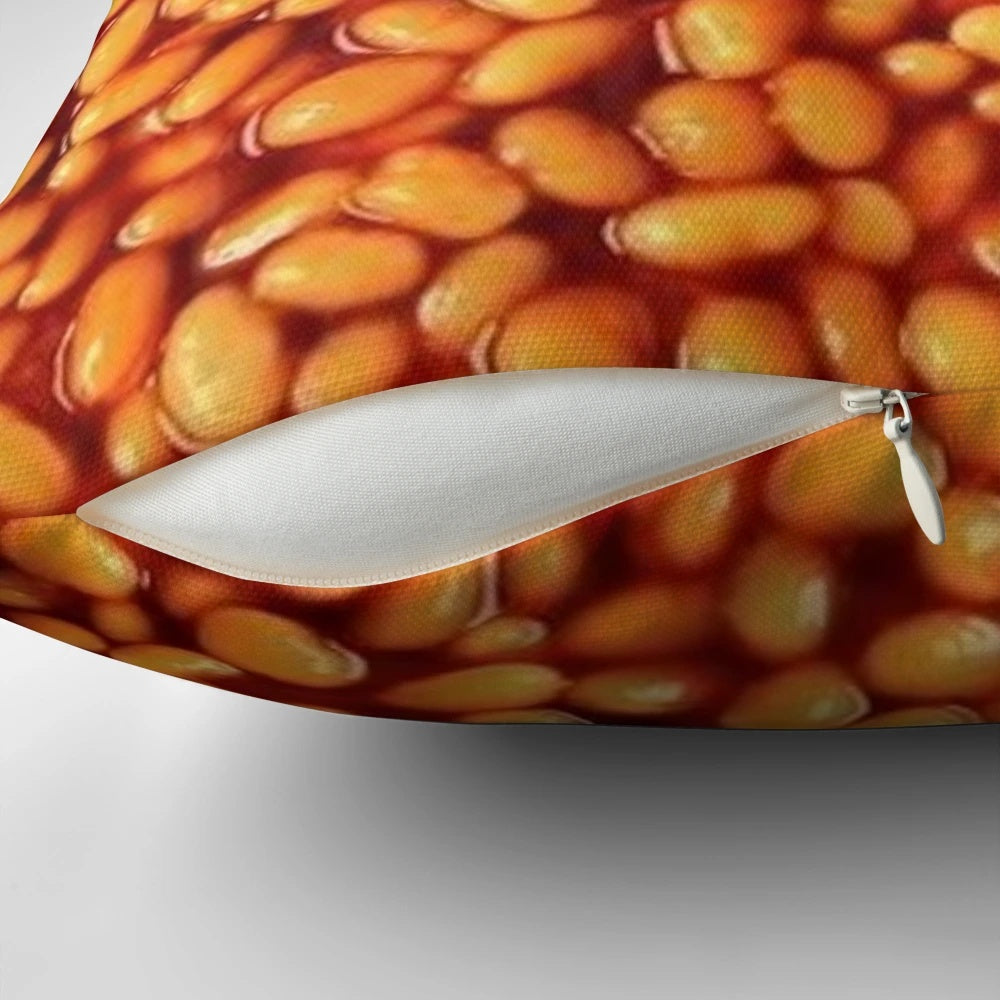 Cozy baked beans plush pillow for home, office, or dorm