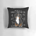 Plush Bernese Mountain Dog Anatomy Pillow with Detailed Dog Breed Anatomy Illustration