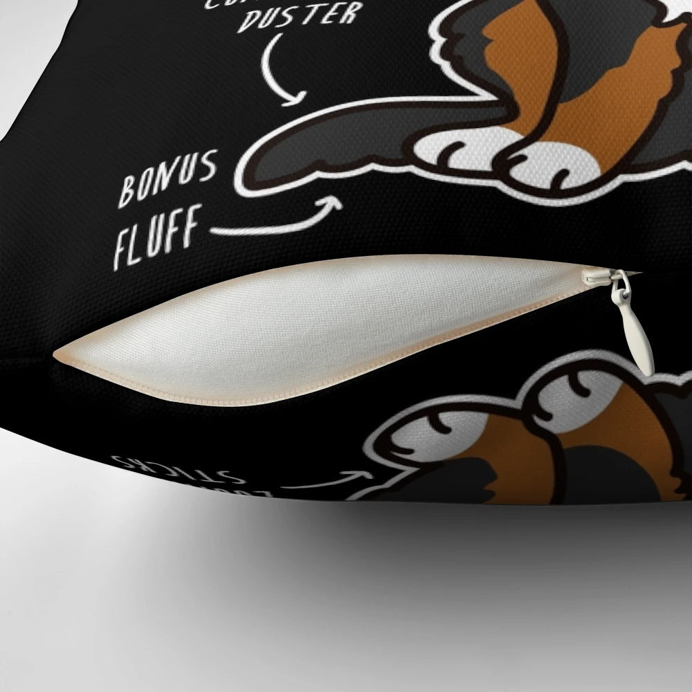 Plush Bernese Mountain Dog Anatomy Pillow with Detailed Dog Breed Anatomy Illustration