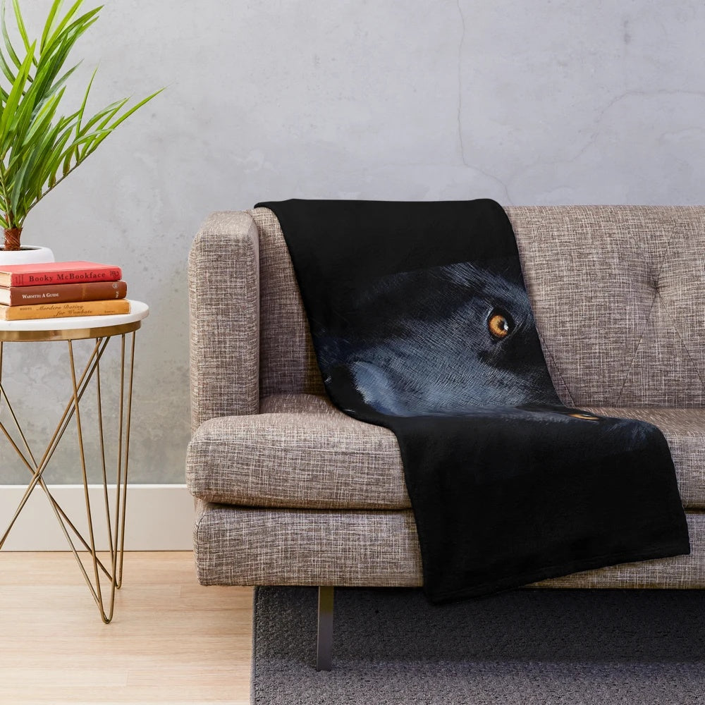 Black German Shepherd Plush Blanket