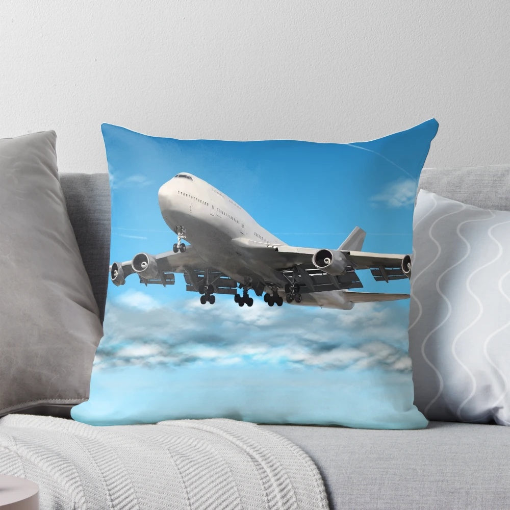 Plush Boeing 747 passenger aircraft pillow