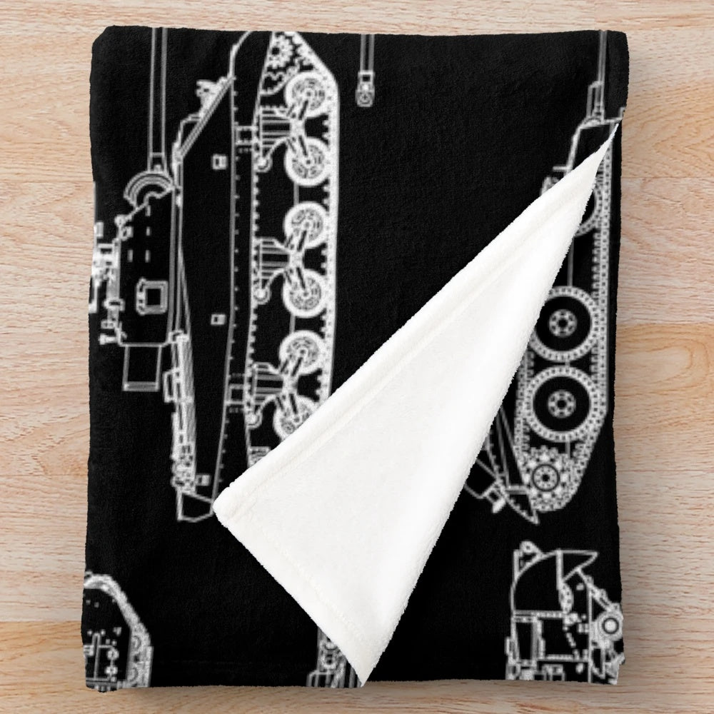 British Tank Plush Blanket for Military Enthusiasts