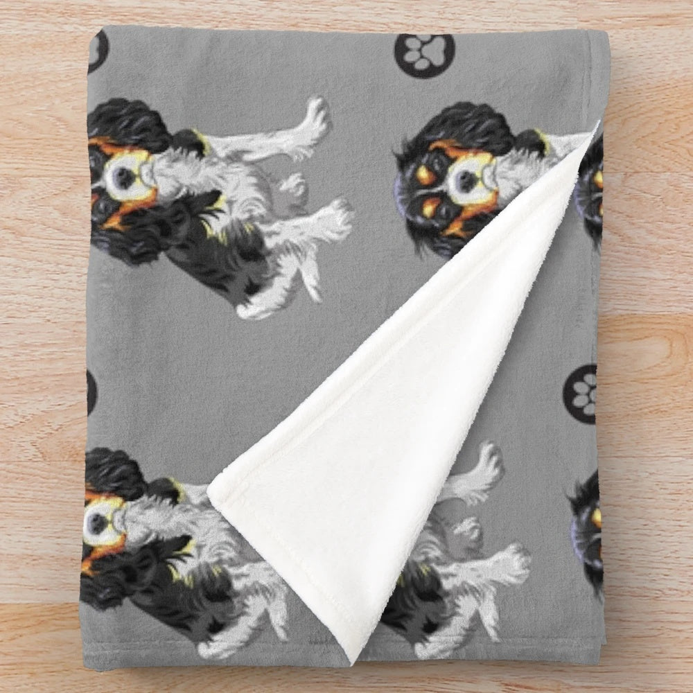 Cavalier King Charles Spaniel dog plush blanket