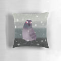A high-quality throw pillow featuring a detailed, realistic image of an urban pigeon.