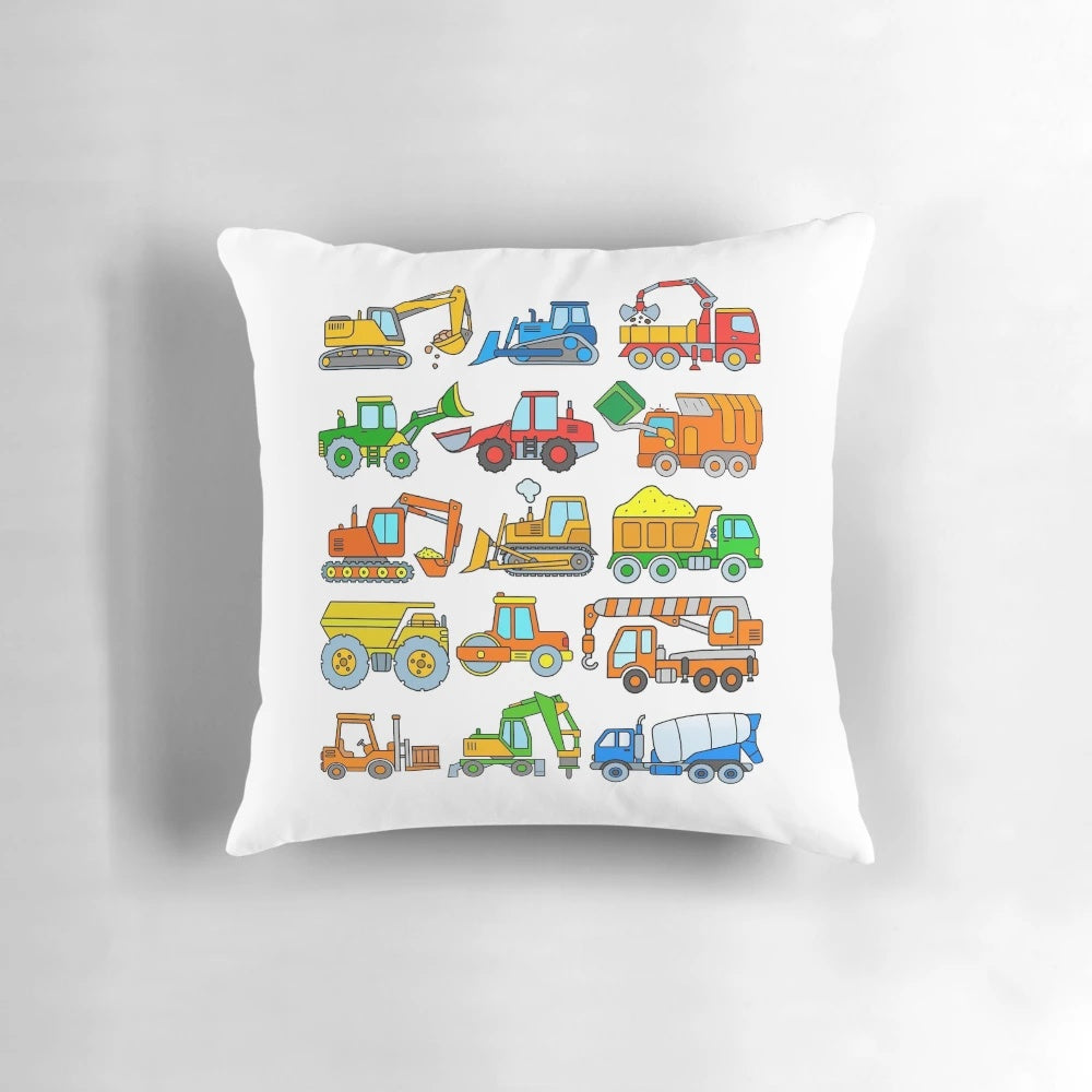 Realistic construction vehicles excavator plush pillow for kids