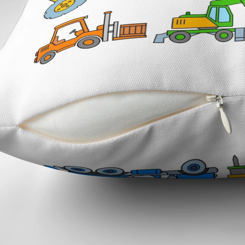Realistic construction vehicles excavator plush pillow for kids