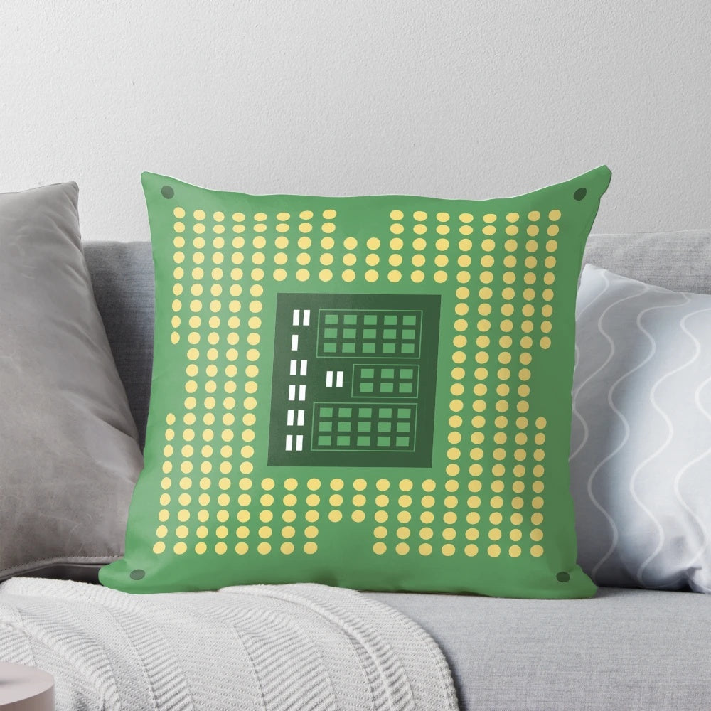 Realistic CPU processor computer chip shaped pillow for tech-savvy individuals