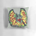 Soft, plush pillow featuring a realistic graphic design of the Dilophosaurus dinosaur from the Jurassic Park franchise.