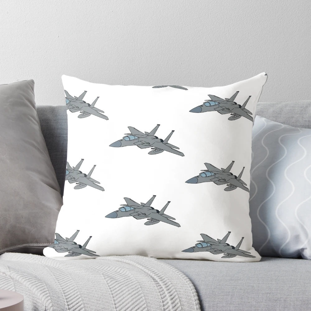 F-15 Eagle Pillow featuring the iconic US military fighter jet