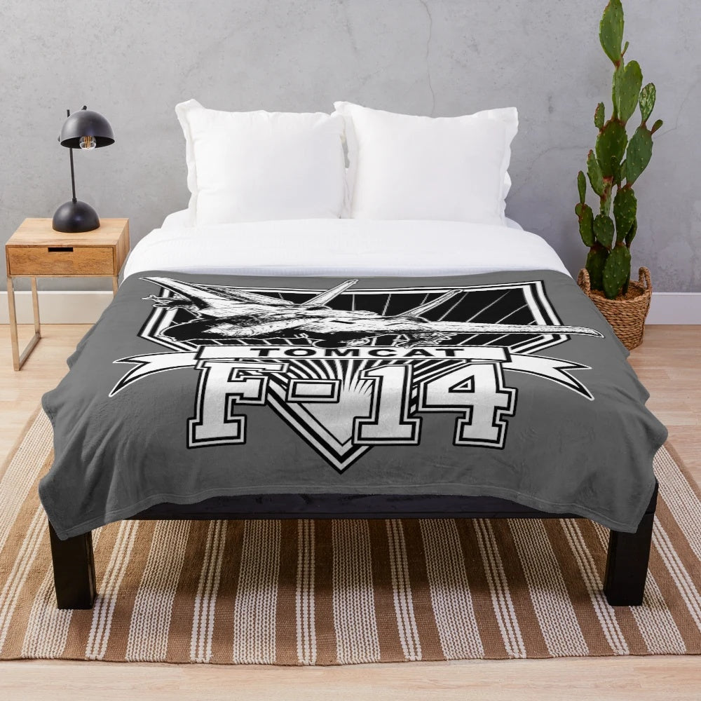 F14 Tomcat fighter jet plush blanket