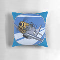Detailed fighter plane pillow featuring realistic design and engine elements