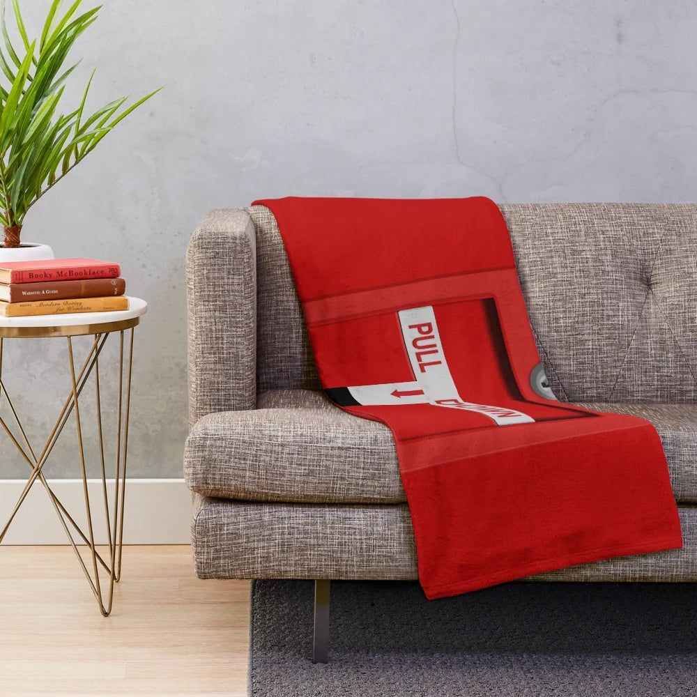 Fire alarm pull station plush blanket for home decor