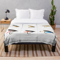 Fly fishing lure plush blanket