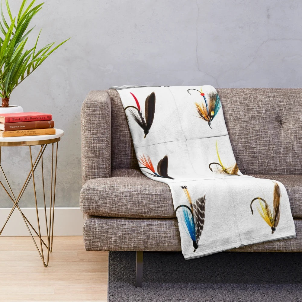 Fly fishing lure plush blanket