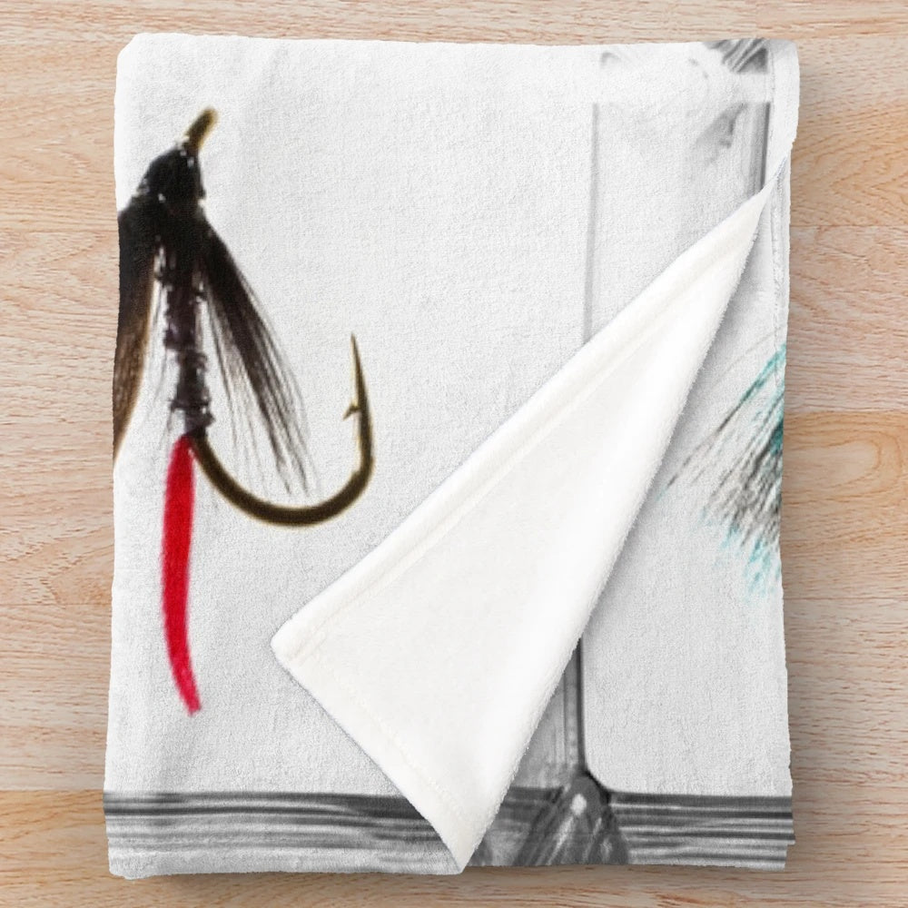 Fly fishing lure plush blanket