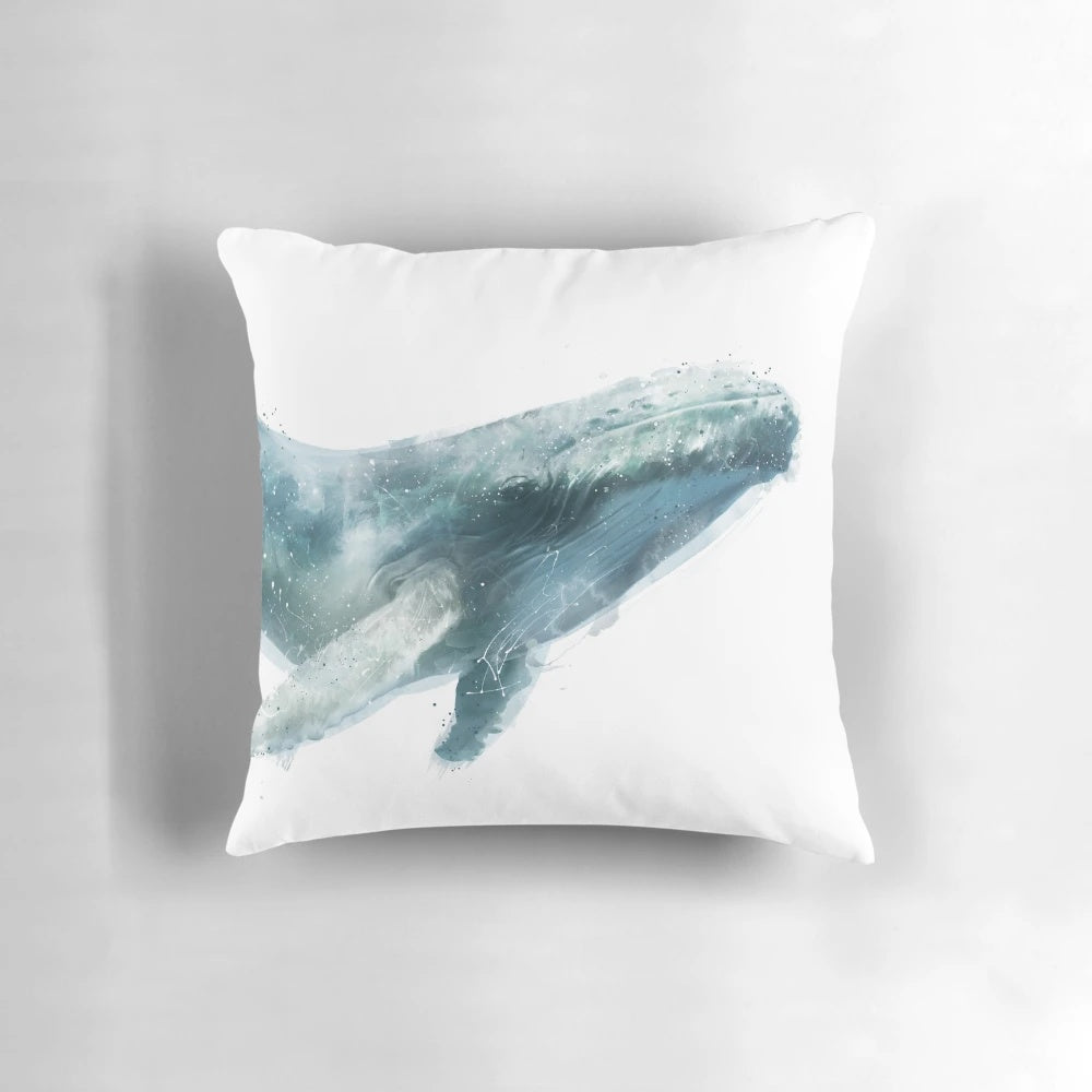 Detailed image of a humpback whale decorative pillow